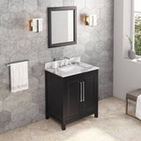 Jeffrey Alexander Cade Contemporary 30" Black Single Sink Vanity w/ Quartz Top | VKITCAD30BKCQR