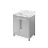 Jeffrey Alexander Cade Contemporary 30" Grey Single Sink Vanity w/ Quartz Top | VKITCAD30GRCQR