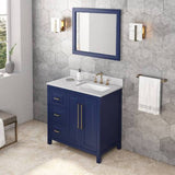 Jeffrey Alexander Cade Modern 36" Hale Blue Single Sink Vanity VKITCAD36BLWCR