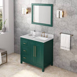 Jeffrey Alexander Cade Modern 36" Forest Green Single Sink Vanity VKITCAD36GNWCR