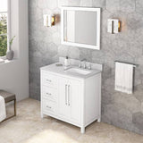 Jeffrey Alexander Cade Modern 36" White Single Sink Vanity VKITCAD36WHWCR