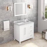 Jeffrey Alexander Cade Modern 36" White Single Sink Vanity VKITCAD36WHWCR