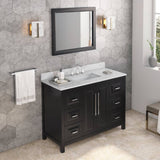 Jeffrey Alexander Cade Modern 48" Black Single Sink Vanity w/ Carrara Marble Top | VKITCAD48BKWCR