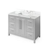 Jeffrey Alexander Cade Contemporary 48" Grey Single Sink Vanity w/ Calacatta Vienna Quartz Top | VKITCAD48GRCQR