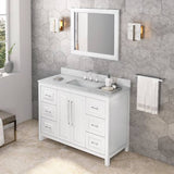 Jeffrey Alexander Cade Modern 48" White Single Sink Vanity VKITCAD48WHWCR
