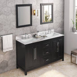 Jeffrey Alexander Cade Modern 60" Black Double Sink Vanity w/ Quartz Top | VKITCAD60BKCQR