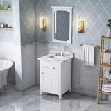 Jeffrey Alexander Chatham Traditional 24" White Single Sink Vanity w/ Quartz Top | VKITCHA24WHCQR