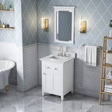 Jeffrey Alexander Chatham Traditional 24" White Single Sink Vanity VKITCHA24WHWCR