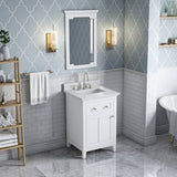 Jeffrey Alexander Chatham Traditional 24" White Single Sink Vanity VKITCHA24WHWCR