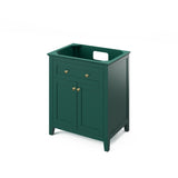 Jeffrey Alexander Chatham Contemporary 30" Forest Green Single Sink Vanity VKITCHA30GNWCR
