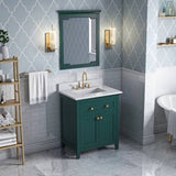 Jeffrey Alexander Chatham Contemporary 30" Forest Green Single Sink Vanity VKITCHA30GNWCR