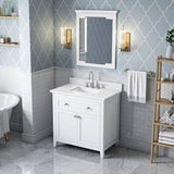 Jeffrey Alexander Chatham Traditional 36" White Single Sink Vanity VKITCHA36WHWCR