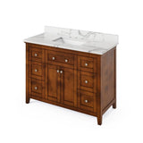Jeffrey Alexander Chatham Traditional 48" Chocolate Single Sink Vanity w/ Quartz Top | VKITCHA48CHCQR