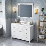 Jeffrey Alexander Chatham Traditional 48" White Single Sink Vanity w/ Quartz Top | VKITCHA48WHCQR