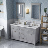 Jeffrey Alexander Chatham Traditional 60" Grey Double Sink Vanity VKITCHA60GRWCR