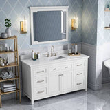 Jeffrey Alexander Chatham Traditional 60" White Single Sink Vanity VKITCHA60SWHWCR