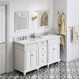 Jeffrey Alexander Douglas Transitional 60" White Double Sink Vanity VKITDOU60WHWCR