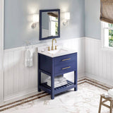 Jeffrey Alexander Wavecrest Contemporary 30" Hale Blue Single Sink Vanity w/ Carrara Marble Top | VKITWAV30BLWCR