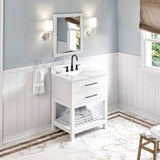 Jeffrey Alexander Wavecrest Contemporary 30" White Single Sink Vanity w/ Quartz Top | VKITWAV30WHCQR