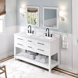 Jeffrey Alexander Wavecrest Modern 60" White Double Rectangular Sink Vanity VKITWAV60WHWCR
