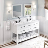 Jeffrey Alexander Wavecrest Modern 60" White Double Rectangular Sink Vanity VKITWAV60WHWCR
