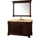 Wyndham Collection Andover 55" Single Bathroom Vanity Set with Mirror WCVTS55BLCW