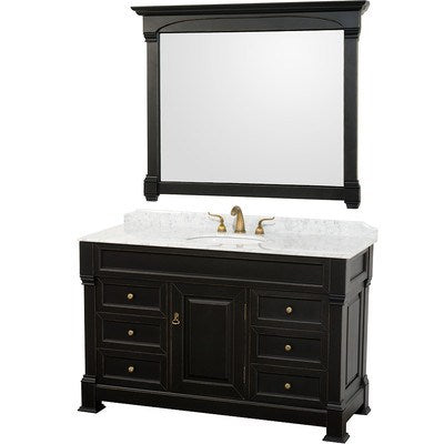 Wyndham Collection Andover 55" Single Bathroom Vanity Set with Mirror WCVTS55BLCW