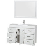 Wyndham Collection Delray 48" Single Bathroom Vanity Set with Mirror WCR440048SGWARINTM46