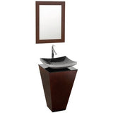 Wyndham Collection Esprit 20" Single Pedestal Bathroom Vanity Set with Mirror WCSCS004ESSMB015
