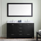 60" Double Bathroom Vanity in Zebra Grey