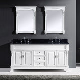 Huntshire 72" Double Bathroom Vanity in White with Black Galaxy Granite Top
