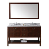 Virtu USA Winterfell 60" Double Bathroom Vanity with Marble Top & Square Sink