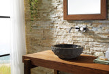 Virtu USA Adonia Natural Stone Bathroom Vessel Sink in Shanxi Black Granite