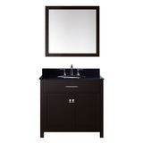 Virtu USA Caroline 36" Single Bathroom Vanity with Black Galaxy Granite Top