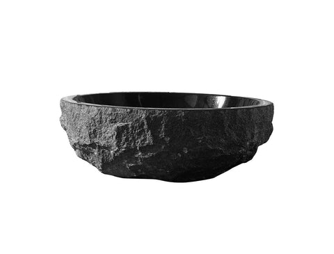 Virtu USA Adonia Natural Stone Bathroom Vessel Sink in Shanxi Black Granite
