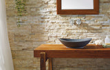 Virtu USA Bia Natural Stone Bathroom Vessel Sink in G654 Granite