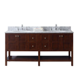 Virtu USA Winterfell 72" Double Bathroom Vanity with Marble Top & Round Sink