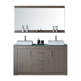Virtu USA Tavian 60" Double Bathroom Vanity with Countertop