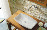 Virtu USA Kirke Natural Stone Bathroom Vessel Sink in Bianco Carrara Marble
