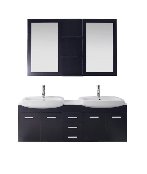Virtu USA Ophelia 59" Double Bathroom Vanity with countertop