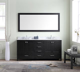 72" Double Bathroom Vanity in Zebra Grey