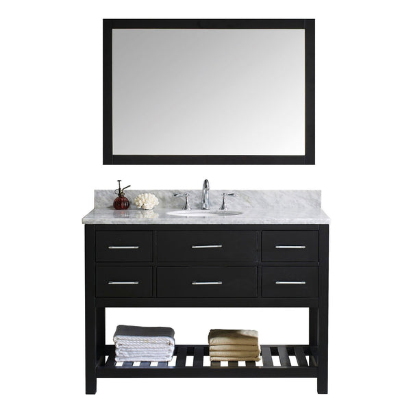 Virtu USA Caroline Estate 48" Single Bathroom Vanity with Marble Top and Mirror