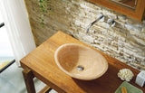 Virtu USA Phoenix Natural Stone Bathroom Vessel Sink in Honey Onyx Marble