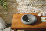 Virtu USA Athena Natural Stone Bathroom Vessel Sink in Andesite Granite