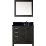 Virtu USA Caroline Premium 36" Single Bathroom Vanity in Zebra Grey