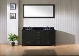72" Double Bathroom Vanity in Zebra Grey