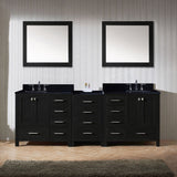 92" Double Bathroom Vanity in Zebra Grey