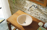 Virtu USA Nyx Natural Stone Bathroom Vessel Sink in Beige Travertine Marble