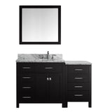 Virtu USA Caroline Parkway 57" Single Bathroom Vanity with Marble Top - Left Offset