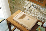 Virtu USA Orion Natural Stone Bathroom Vessel Sink in Galala Beige Marble